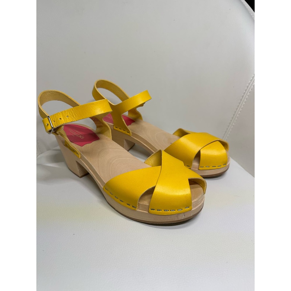 Swedish Hasbeens Anthropologie Yellow Mirja Clog Sandal Sz.EU 40/ US 9.5/10